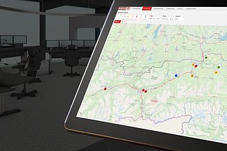 Image shows a screen with the AIS3020 alerting and information system running on it